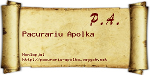 Pacurariu Apolka névjegykártya